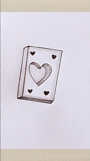Easy Book📒 Drawing With Hearts💞 | Simple Sketch✍️ | Step-by-Step 📓#wow#art #viral #drawing #tutorial