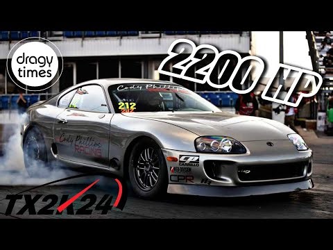 2200 HP 2JZ *FULL BILLET ENGINE* TOYOTA SUPRA MK4 at TX2K24 DRAG RACING from 0-200 mph (0-322 kmh)