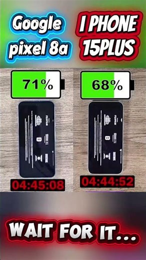 👿Google pixel 8a🆚 iphone 15, plus #batterytest 👿