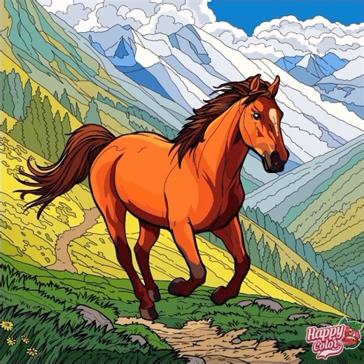 Horse Colouring Video #colouring #art #horse #equestrian #free #wildanimals #trending #kpop