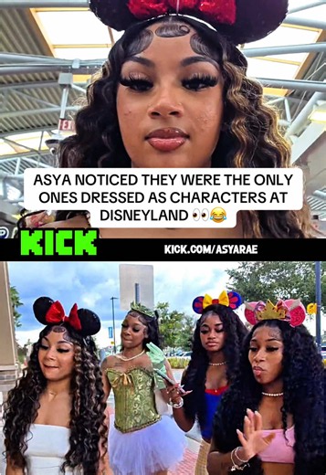 ASYA NOTICED THEY WERE THE ONLY ONES DRESSED AS CHARACTERS AT DISNEYLAND 👀😂 #asya #disneyworld #girls #stream #FYP