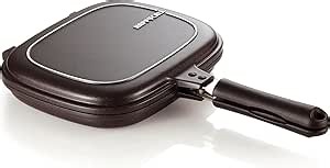 Happycall Titanium Nonstick Double Pan, Flip Pan, Square, Dishwasher Safe, PFOA-free, Brown