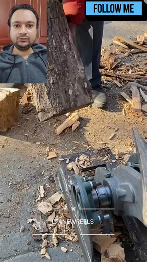 LOG SPLITTING PROCESS 💯 ✅ #woodlogs #splitting #process #woodworking #goodjob | Lpanew Reels