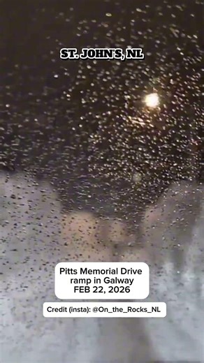 This was the scene last night in the Galway area of St. John’s. | Feb 22, 2026