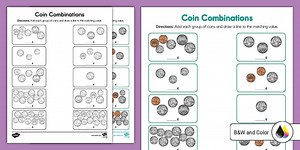 Second Grade Coin Combination Worksheet