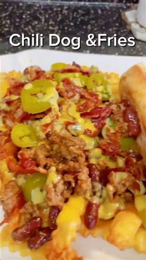 Chili Dog & Fries | Game Day Favorite #shorts #comfortfood #cookingshorts