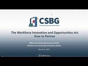 The Workforce Innovation and Opportunities Act – How to Partner