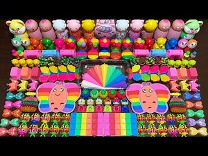 RELAXING WITH CLAY AND GLITTER ! Mixing Random Things Into GLOSSY Slime #2468