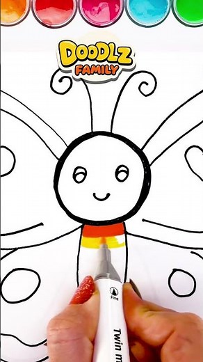 How to Draw a Cute Butterfly |Easy Drawing and Watercolor for Kids #drawingforkids #butterflydrawing