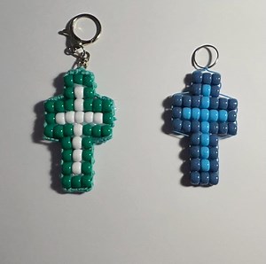 Pony Bead Cross Keychain - Etsy Canada