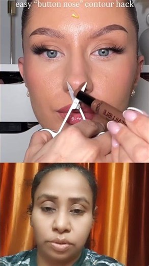 😍Easy Button Nose Contour Hack #nosecontour #makeuplover #trending #shorts