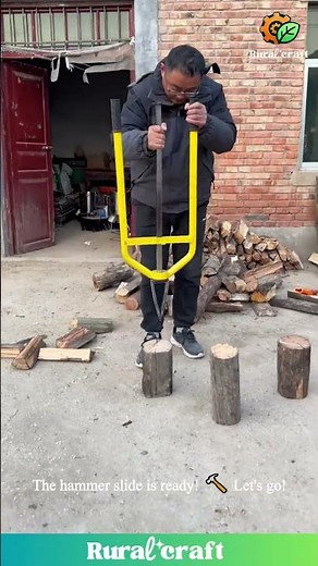 This is How You Split Logs & BRICKS With NO Axe🤯This GENIUS Tool is So POWERFUL! #logsplitter #tool