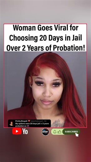 ⚖️😮 Woman Goes Viral After Choosing 20 Days in Jail Over 2 Years Probation. #shorts