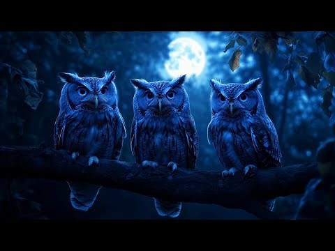Owls hooting on a windy night