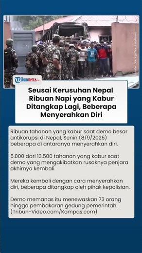 Penjara Rusak & Terbakar, Ribuan Tahanan Nepal Kembali ke Sel Tahanan seusai Kabur saat Kerusuhan
