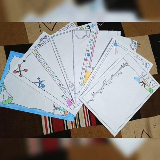 8 simple border designs for chemistry #project #design #viral #border