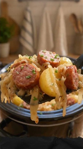 Crockpot Polish Sausage, Sauerkraut And Potatoes