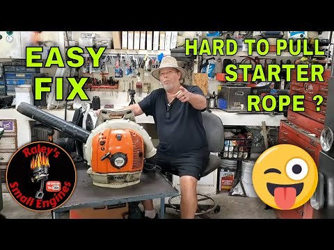 Stihl BR550 4Mix Backpack Blower Starter Rope Hard To Pull. Valve Adjustment Compression Release