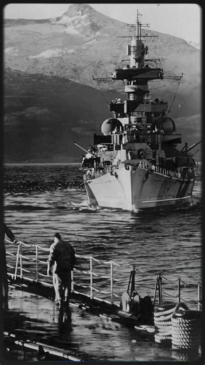 Heavy cruiser Admiral Hipper viewed from another capital ship while operating in Norwegian waters during the Second World War. #ww2 #navy #battleship #ship | I love Warships
