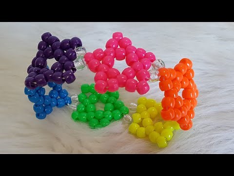 Rainbow star kandi cuff tutorial