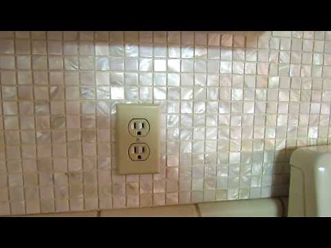 MOTHER of PEARL MOSAIC Backsplash Installed with NO THINSET! * VERY SECURE! * My SECRET?