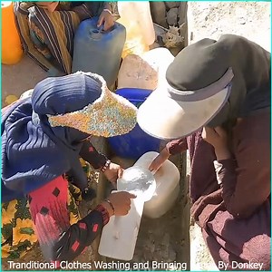 6.2K views · 249 reactions | Tranditional Clothes Washing and Bringing Water By Donkey - Iran Nomadic Life | Food Blog | Facebook