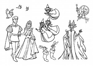 Free Sleeping Beauty drawing to print and color