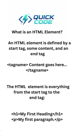 What is an HTML Element An HTML element is defined by a start tag, some content, and an end tag