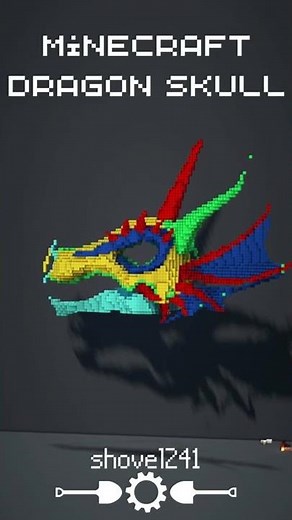 #shorts Minecraft Build: Dragon Skull Timelapse