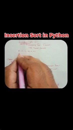 K Jeevan Raj on Instagram: "Watch till end🔥 #InsertionSort #SortingAlgorithm #SortingInPython #Python #PythonProgramming #PythonCode #PythonDeveloper #CodeWithPython #DataStructures #Algorithms #DSA #LearnDSA #Coding #Programmer #CodeLife #CodingForBeginners #LearnToCode #EngineeringStudents #TechEducation #CodeEveryday #InstaCoding #CodeNewbie #CSStudents #DevCommunity #StudyGram"