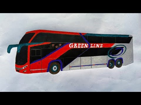 How to draw a bus, pencil drawing, coloring for kids, easy drawing.