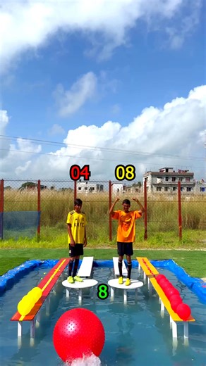 15K views · 95 reactions | Who will win gym ball juggling on water Amazing game Challenge #challenge #viralgame #GameChallenge | Inaaya Game Challenge | Facebook