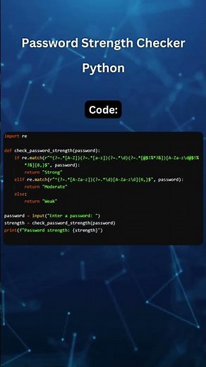 Password Strength Checker in Python #coding #gaming #code #coder #python #tutorial #developer