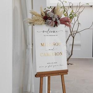 Acrylic Wedding Sign With 3D Mirror Gold Names, Wedding Welcome Sign - Personalized Wedding Signs - Reception Signage, Modern Welcome Sign - Etsy