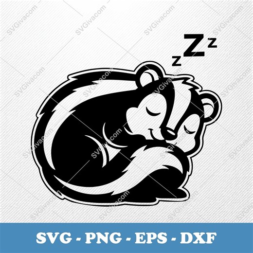 Skunk Sleeping SVG | Rounded Puffy Vector Clipart | PNG Dxf EPS | Cricut Silhouette File - Etsy
