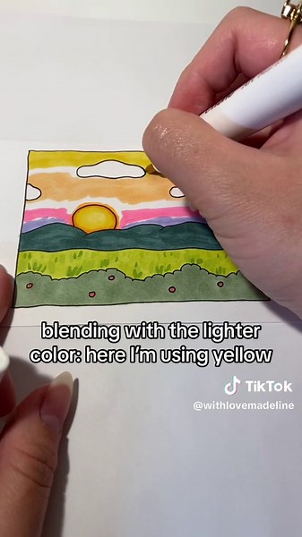 Coloring Tutorial: How to Color a Sky with Ohuhu Markers