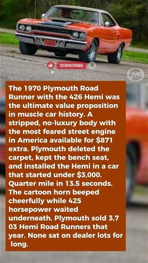 Plymouth Sold the World's Most Powerful Engine in Its Cheapest Muscle Car