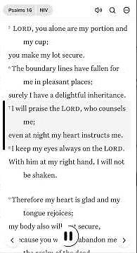 Psalm 16 screen recording from Holy Bible app
