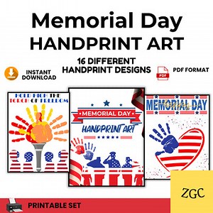 Memorial Day Handprint Craft | Patriotic Printable Art for Kids | 4th of July