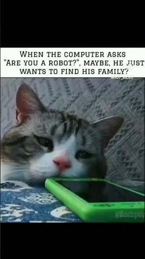 WHEN THE COMPUTER ASKS ''ARE YOU A ROBOT?''.MAYBE HE JUST WANTS TO FIND HIS FAMILY? #memes #funny