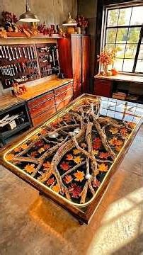 DIY Glowing Autumn Epoxy Resin Table Build! 🍁