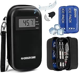 Yecuip Insulin Cooler Travel Case with Temperature Alarms TSA Approved Medication Diabetic Cooler Refrigerated Medicine Organizer Bag w/2 Ice Pack for Insulin Pens Insulin Cooling Case for Travel