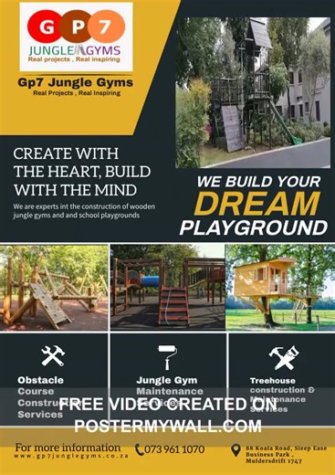 Our Wooden Jungle Gym Services We offer complete jungle gym solutions, from design to installation: 🌳 Custom Wooden Jungle Gyms Tailor-made jungle gyms designed to fit your available space, budget, and children’s age group. 🛝 Slides, Swings & Play Accessories We install high-quality slides, swings, monkey bars, climbing walls, bridges, and play platforms. 🏫 Preschool & School Playground Installations Compliant, safe, and sturdy jungle gyms suitable for early learning centres, schools, and day