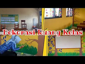 Tutorial dekorasi ruang kelas❤|menghias kelas SD - melukis rumput sederhana di dinding
