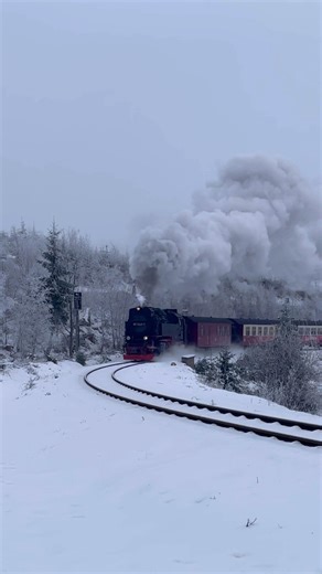 Flott unterwegs im Schnee #germany #steampower #locomotive #explorepage #sound #snow #fyp