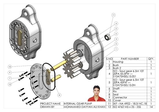 How to Design an Internal Gear Pump in SolidWorks | Mohammed Dayyan Ali Khan posted on the topic | LinkedIn