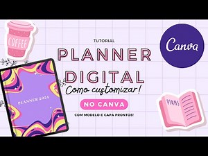 COMO CUSTOMIZAR UM PLANNER DIGITAL NÃO DATADO NO CANVA (COM MODELO PRONTO + CAPAS!) | Tutorial Canva