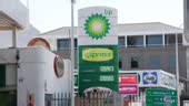 Signage at a BP service station displays in South African Rands the...