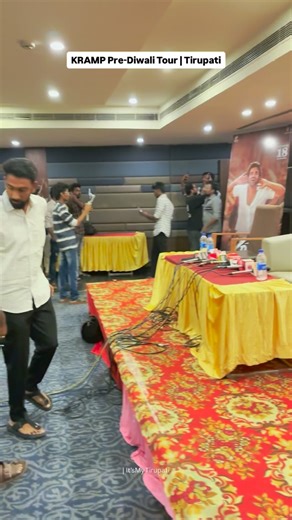 67K views · 28 reactions | KRAMP Pre-Diwali Tour | Day 4 – Tirupati  Press & Memers Meet lit up the evening with full-on energy and laughter! 拾 Here’s a glimpse from today’s vibrant night at Regalia Hotel #KRAMP #KiranAbbavaram #Tirupati #PressMeet #DiwaliWithKRAMP” | It's My Tirupati | Facebook