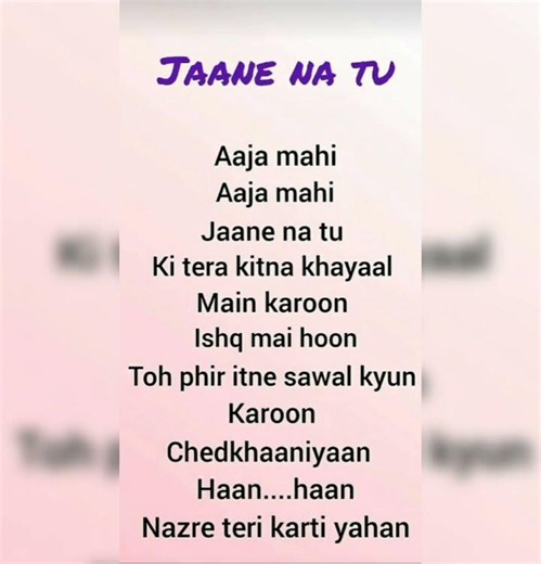 jaane Na tu song lyrics video #jaane Na tu #song#lyrics#video
